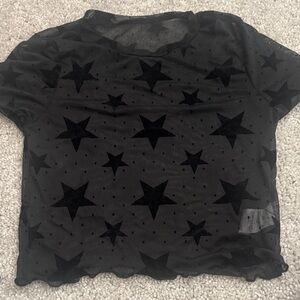 SHEIN Black Starry Mesh Tee